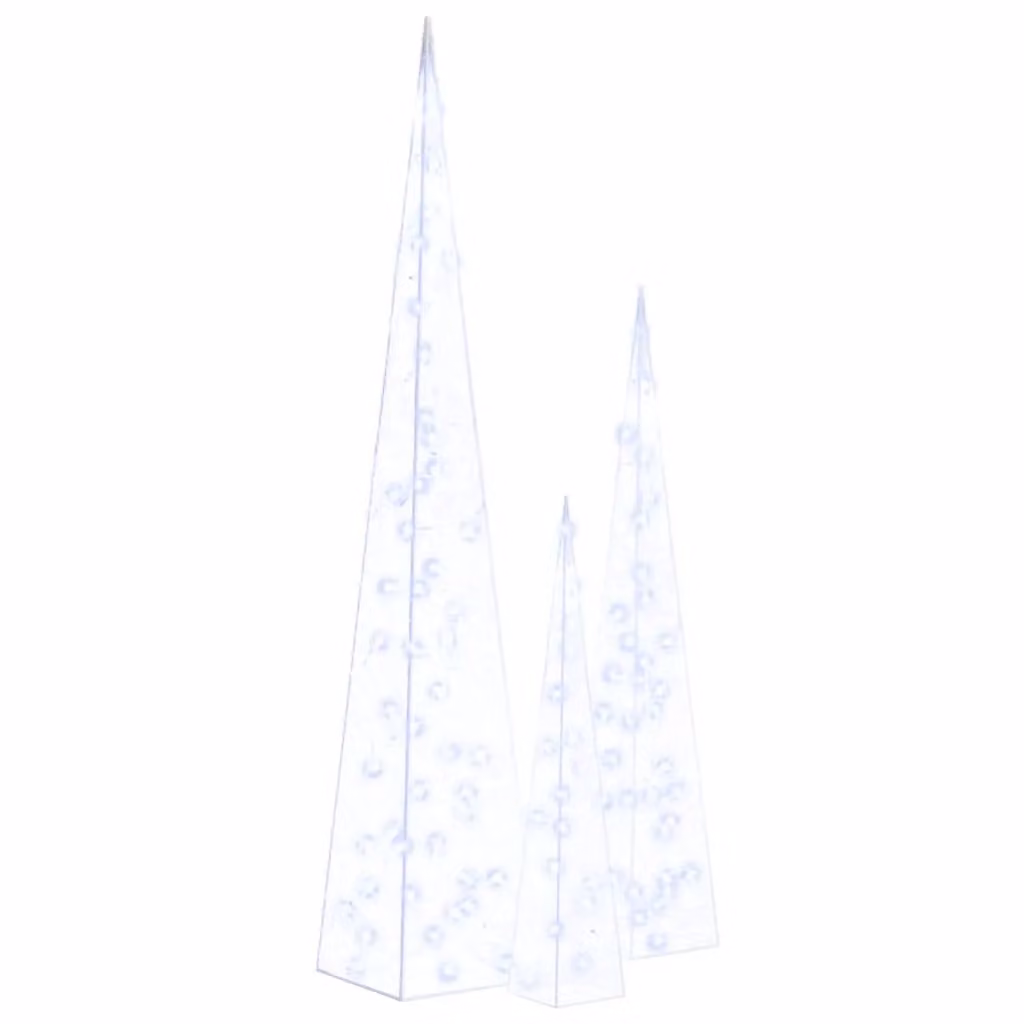 Berkfield Home Blue Acrylic Decorative LED Light Cone Set – 2