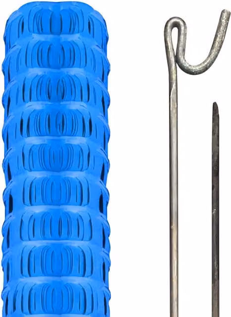 Pegdev Blue Plastic Mesh Site Fence with Steel Pins – 1