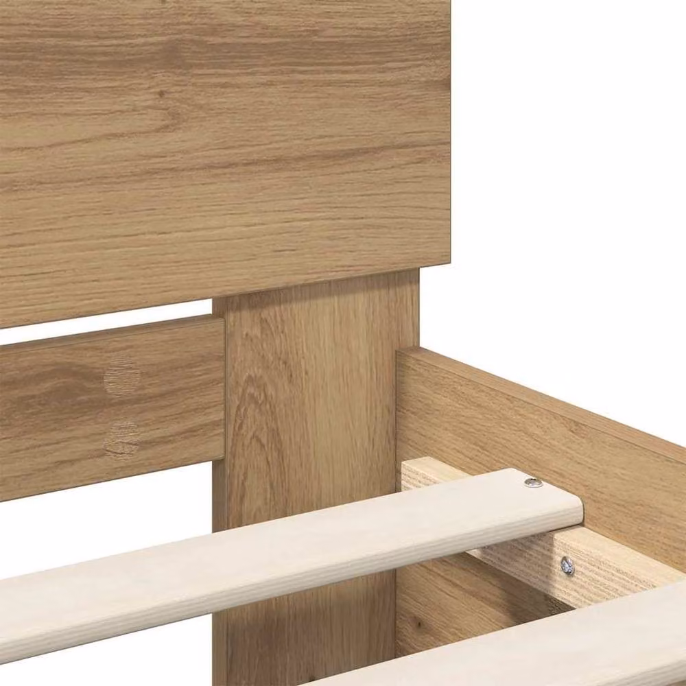 Berkfield Home Artisan Oak Bed Frame in Brown, W/D/H: 100 x 200 cm – 4