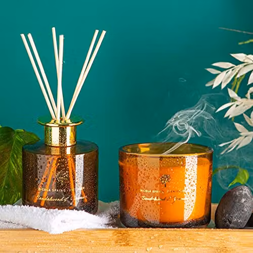 Nicola Spring Sandalwood & Jasmine Scented Reed Diffuser, 200ml, Orange Floral Fragrance – 4