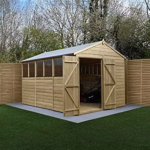 Forest Garden Brown Wooden Apex Gable Shed with Shiplap Construction – 2