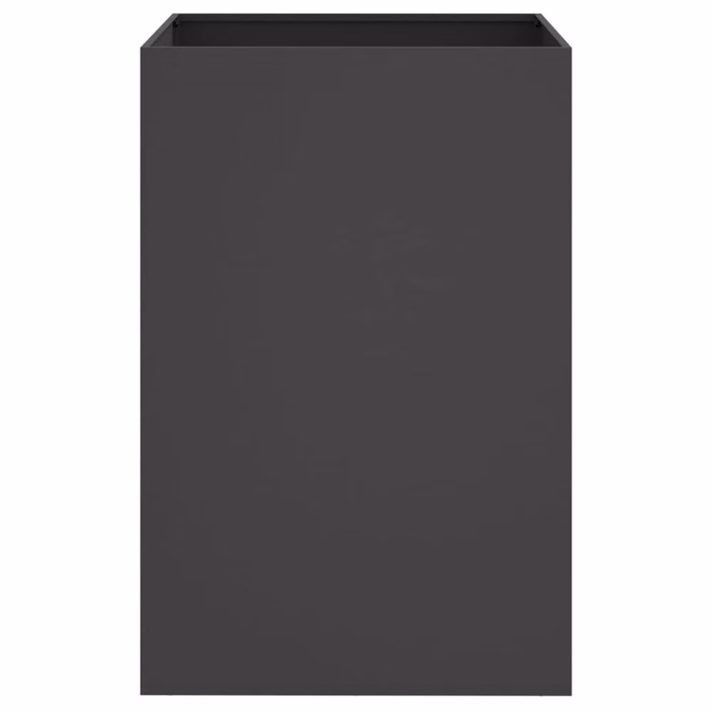 Berkfield Home Black Steel Planter W: 52 cm, D: 48 cm, H: 75 cm – 3
