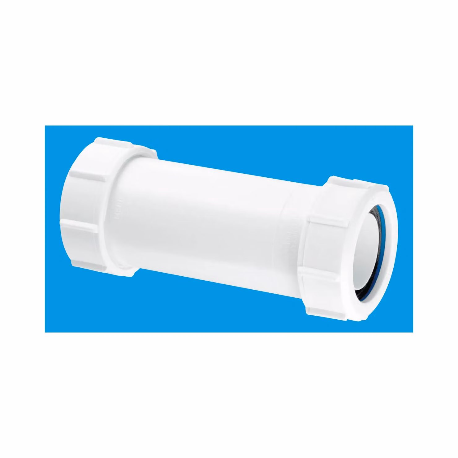 McAlpine MT18E 1.5" Multifit Adjustable Straight Plastic Coupling in White – 2