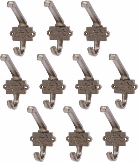 Hammer and Tongs London Underground Hat and Coat Hook, Raw Iron, Pack of 10, W: 5.5 cm, H: 10 cm – 2