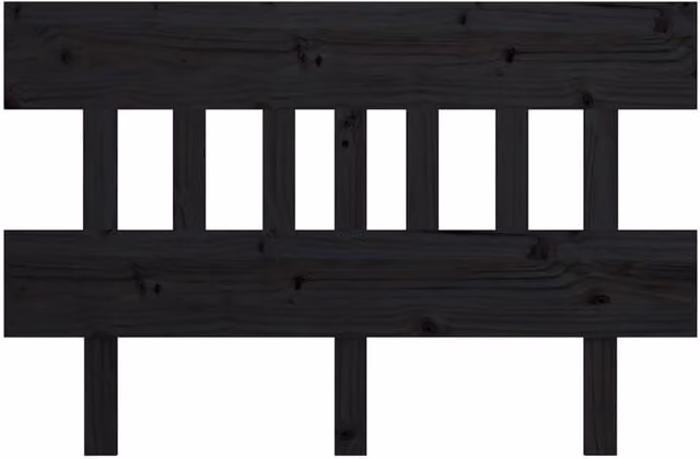 Berkfield Home Beautiful Bed Headboard in Black Solid Pine Wood, W: 163.5 cm, D: 3 cm, H: 81 cm