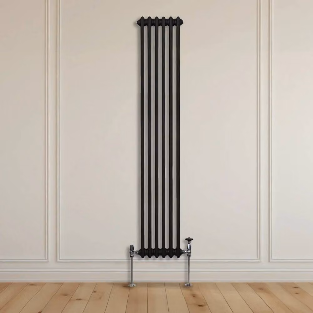 Monstershop Traditional 2 Column Steel Radiator, Black, H 180 cm x W 29.2 cm x D 7 cm – 7