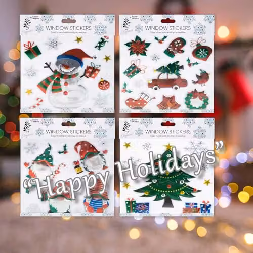 VFM e-Store Christmas Stickers in Multicolour, Varied Designs, W/H: 21 x 21 cm – 3