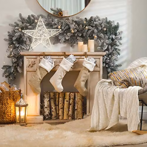 The Christmas Workshop 3D Metal Star Christmas Light with 200 Warm White LEDs, White, W/D/H: 50 x 50 x 8 cm – 4