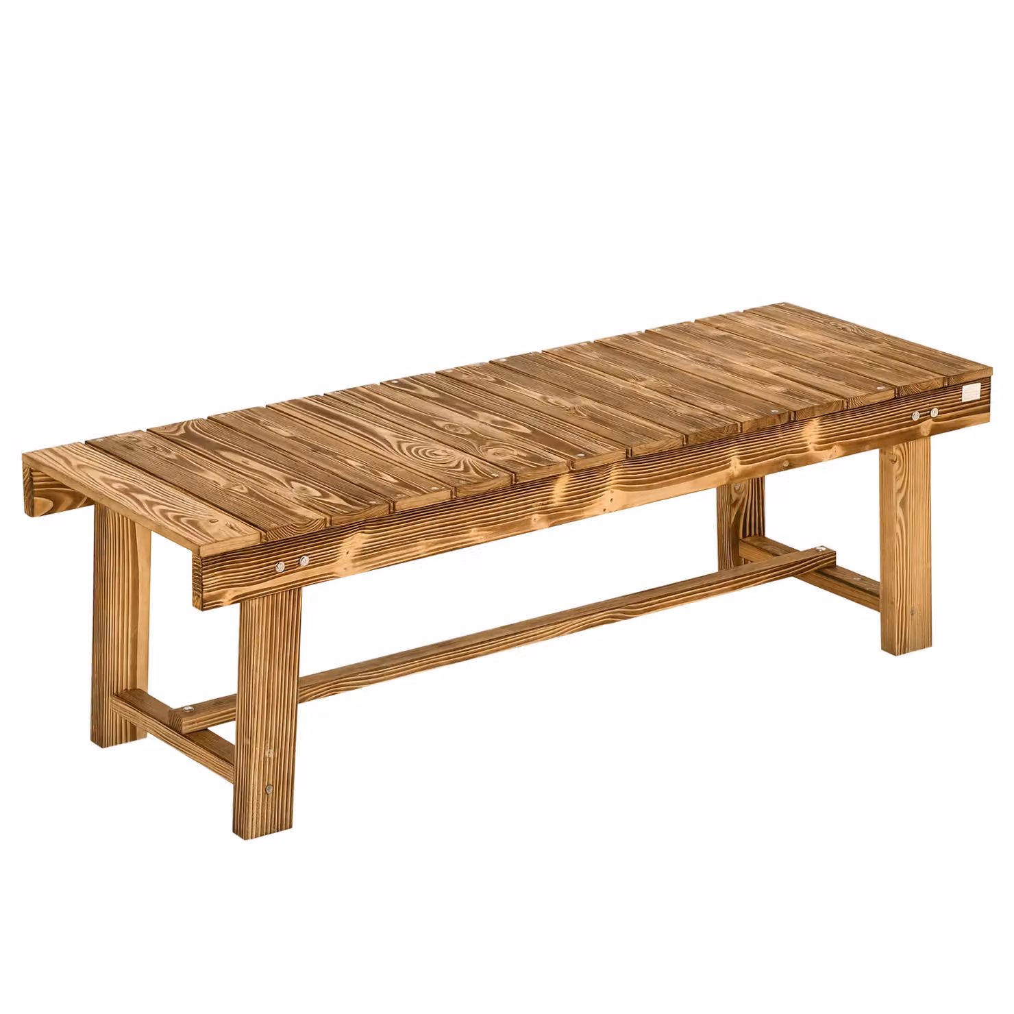 Outsunny 2 Seater Fir Wood Garden Bench Loveseat in Chocolate Brown – 3