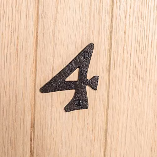 Hammer and Tongs Rustic Metal Number 4 Wall Decor in Black – 3