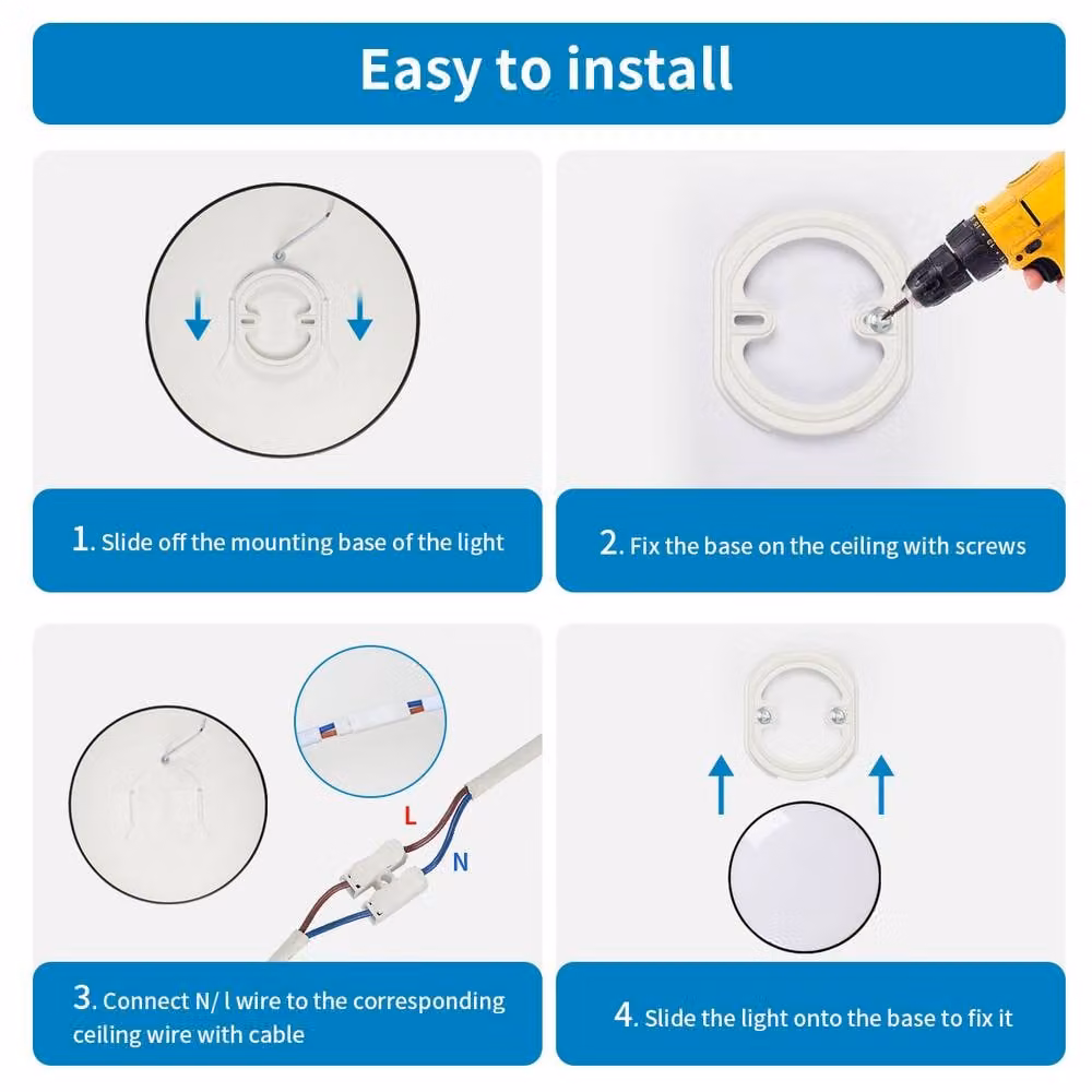 Pheashine Round LED Ceiling Light, 24W 6500K Cool White, Diameter: 27 cm, White – 6