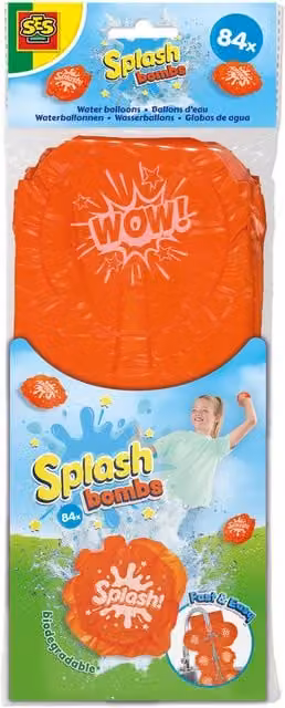 SES Creative Splash Bombs Water Balloons, 84 pieces, Multi-colour (Orange and Blue)