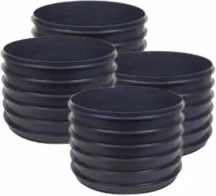 FloPlast Black Plastic Inspection Chamber Riser, Diameter: 45 cm, Depth: 23.5 cm, Pack of 4