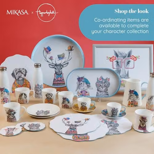 Mikasa Round White Wood Serving Tray with Handles, Diameter: 40 cm – 5