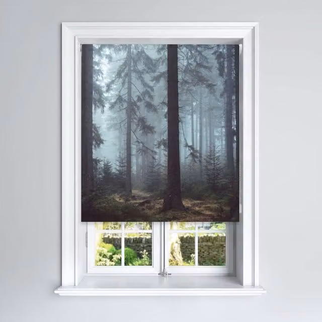 Lister Cartwright Foggy Woods Thermal Insulating Blackout Roller Blinds in Green