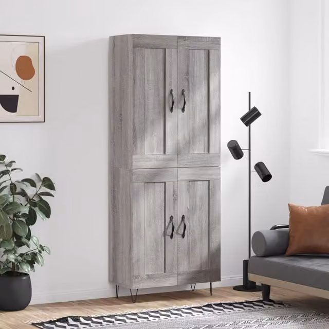Berkfield Home Grey Sonoma Highboard H 180 x W 69.5 x D 34 cm – 1