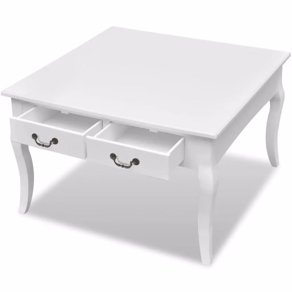 Berkfield Home White Coffee Table with 4 Drawers – 2
