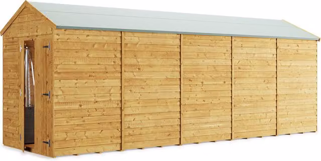BillyOh Switch Overlap Apex Wooden Shed in Brown with Double Doors and Gable Roof