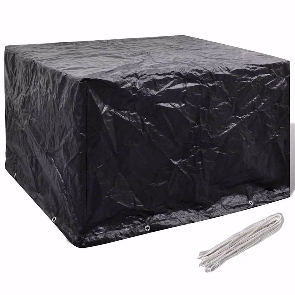 Berkfield Home Garden Furniture Cover with 8 Eyelets, Black, W/D/H: 135 x 135 x 90 cm – 2