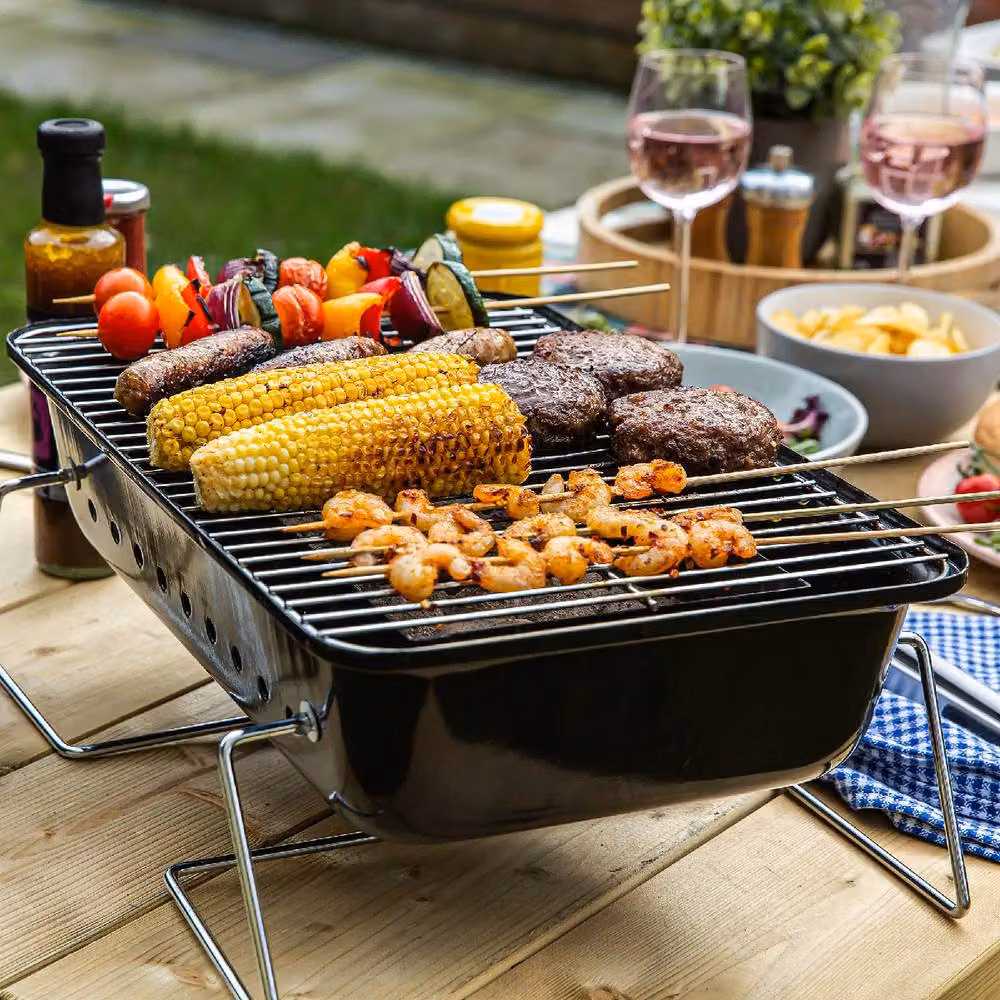 George Foreman Portable Charcoal Tabletop BBQ in Black – 6