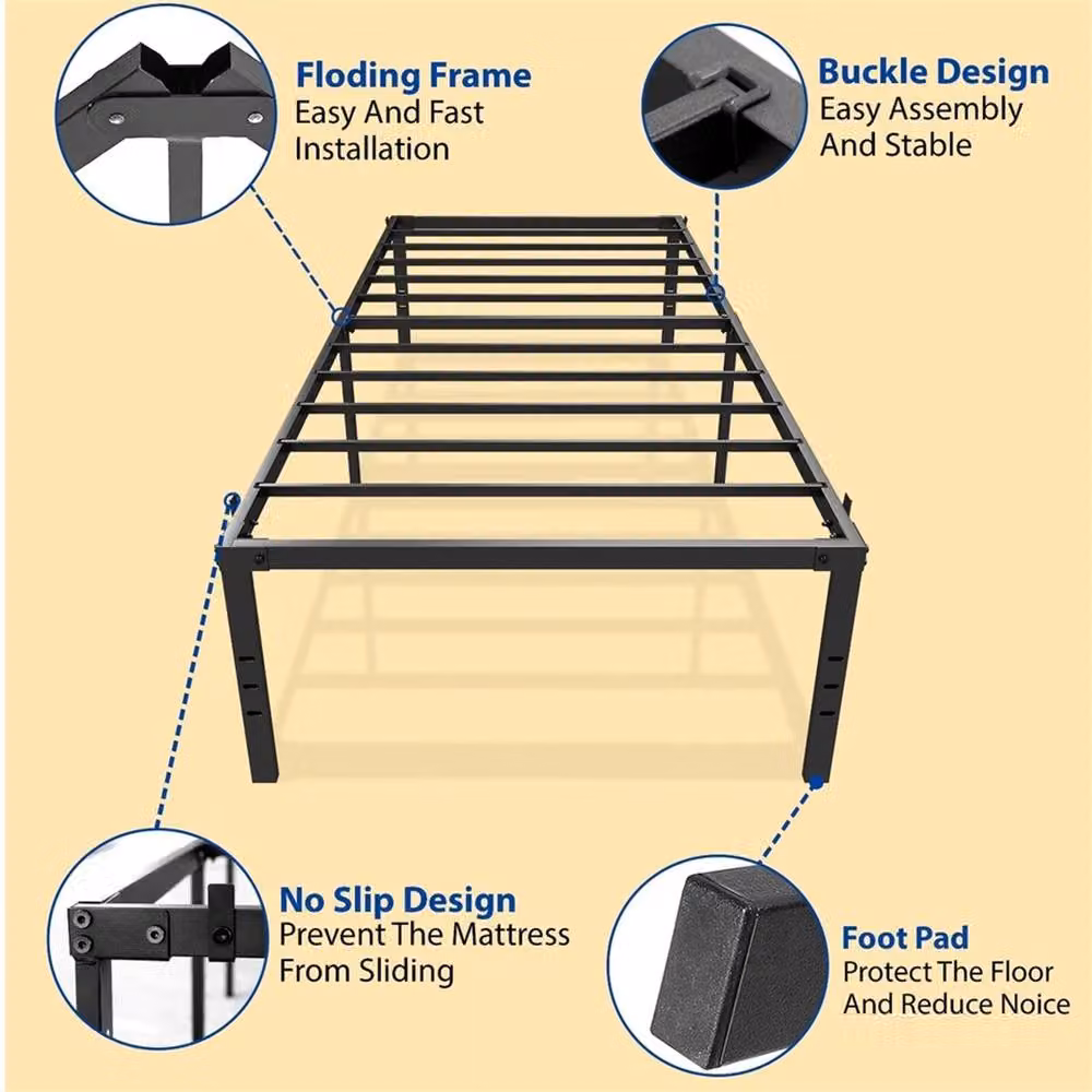 Nordara TWIN Modern Metal Bed Frame in Black – 3