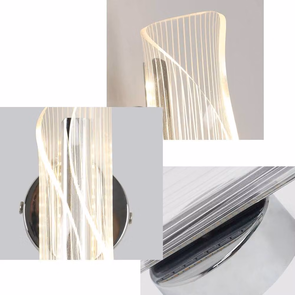 Goeco 12W Modern LED Wall Light in Silver with Tri-Colour CCT and Dimmable Up and Down Lighting – 4