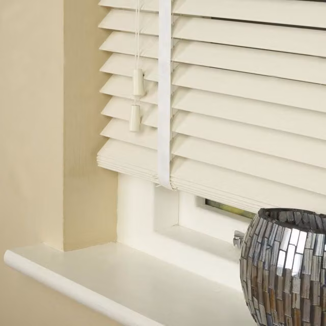 Terrys Mirage Wood Essence Made To Measure Wooden Venetian Blinds, 35mm, Parchment