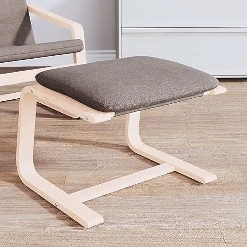 vidaXL Modern Rectangular Fabric Footstool in Taupe Grey, W/D/H: 51 x 41 x 40 cm – 2