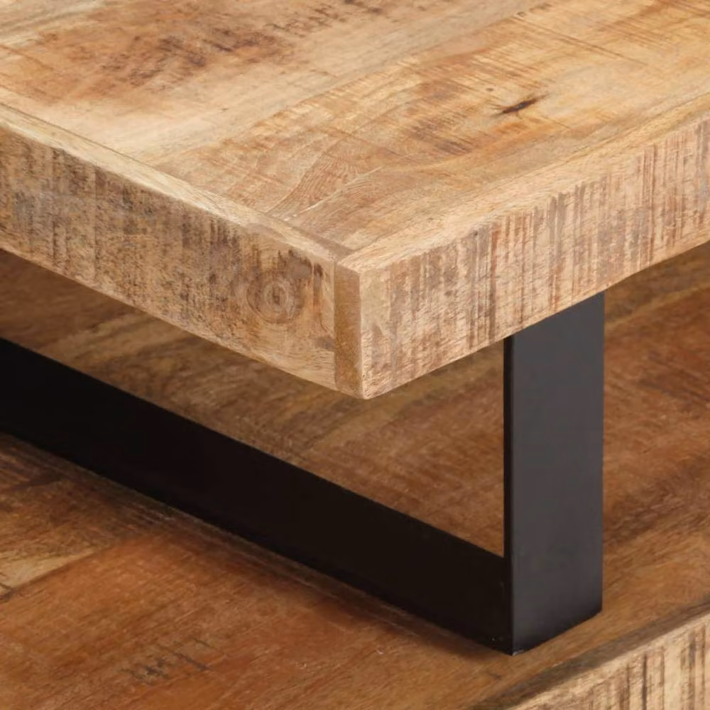 Berkfield Home 2 Piece Nested Coffee Table Set in Brown Solid Mango Wood – 5
