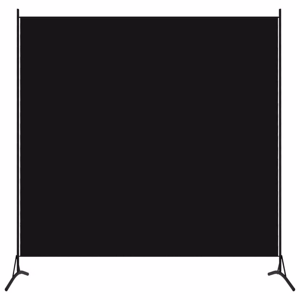 Berkfield Home Durable 1-Panel Room Divider in Black, H 175 cm x W 180 cm – 2