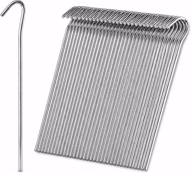 Keplin 50 Pack Silver 9 inch Alloy Steel Tent Pegs