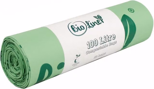 BioLiner Heavy Duty Compostable Waste Sacks, Green, 100 Litre