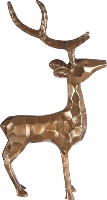Orsina Gold Metal Floor Standing Stag Sculpture – 1