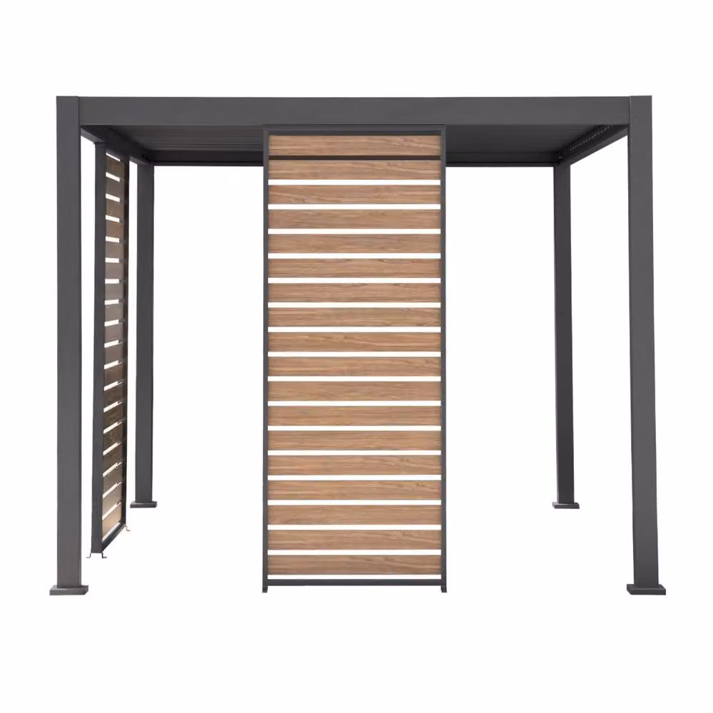 sweeek Aluminium Louver Panel for Triomphe Pergola in Dark Grey, Width: 100 cm – 2