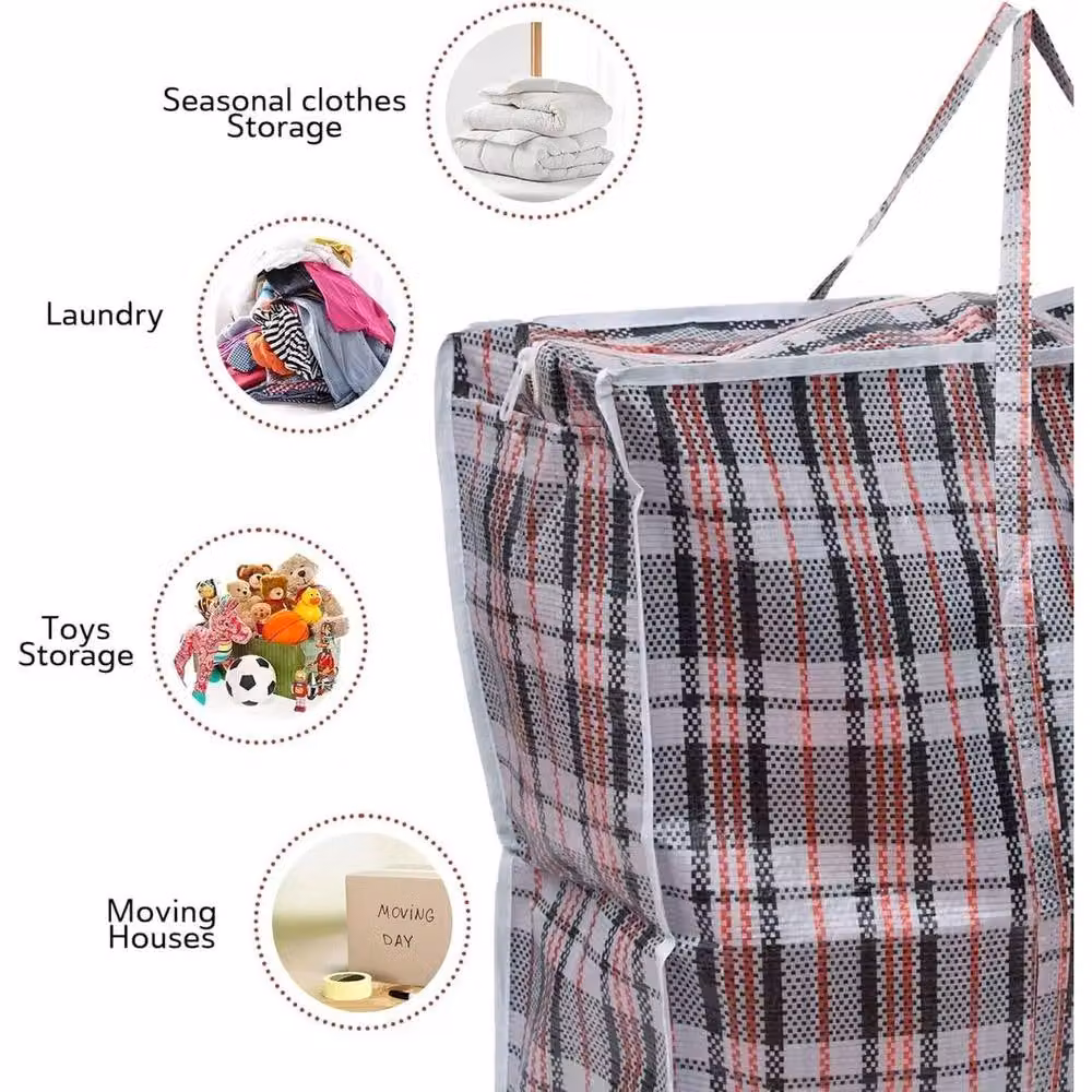 FORGEVIO Set of 5 Reusable Jumbo Laundry Bags with Zips, Multicolour, W: 80 cm, D: 60 cm – 3