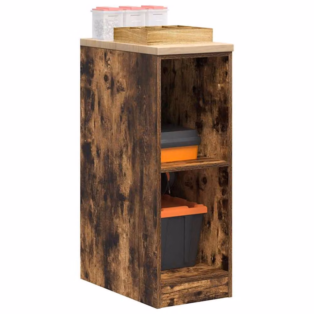 Berkfield Home Durable Garage Storage Cabinet in Smoked Oak Brown, Solid Pine and MDF, W/D/H: 30 x 51 x 85 cm – 2