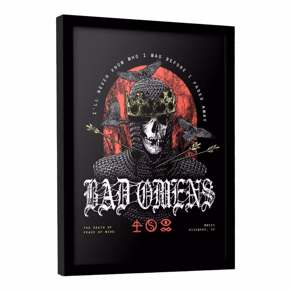 Bad Omens Pierced Warrior Framed Paper Poster in Black – 3