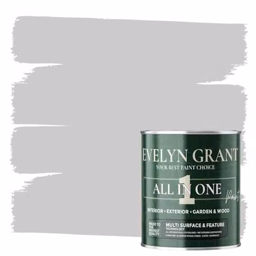 Evelyn Grant All-In-One Multi-Surface Paint and Primer, Matt, Modern Grey, 1L – 1