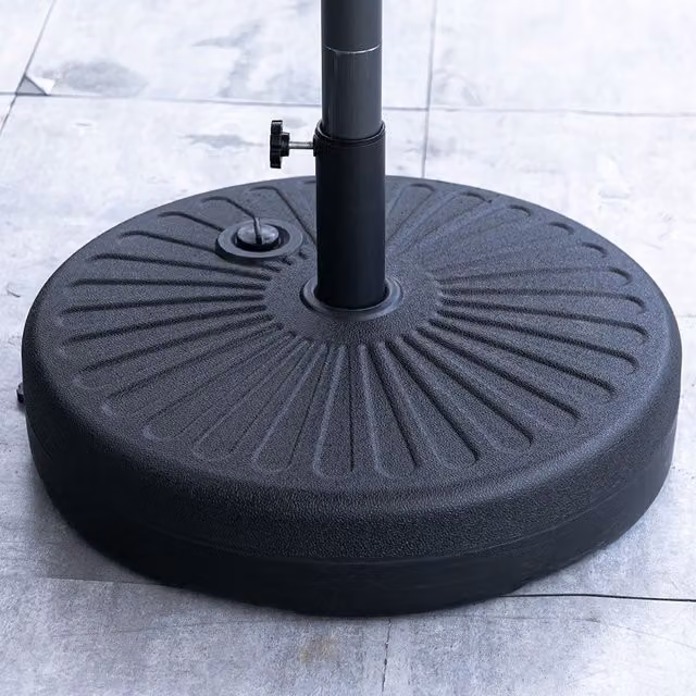 Livingandhome Heavy-duty Round Parasol Base in Black