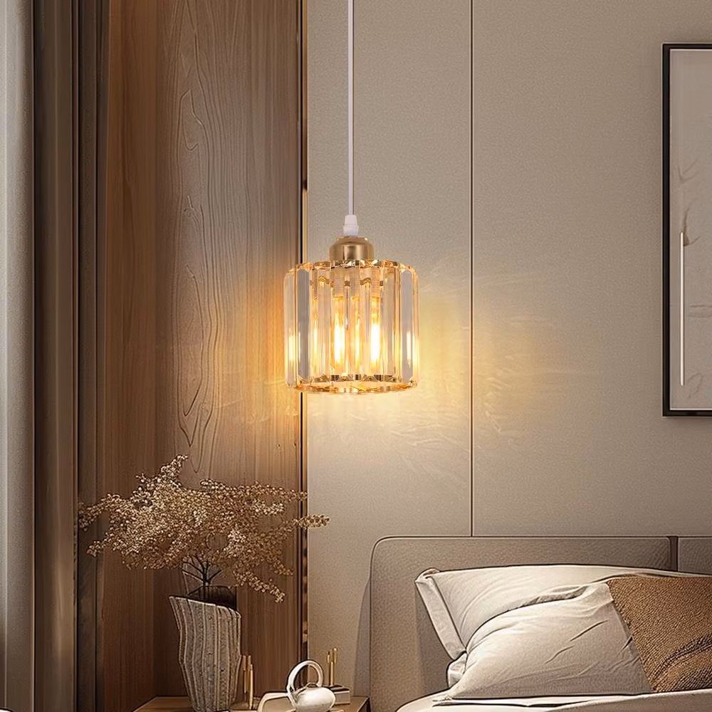 Pheashine Gold Crystal Pendant Light with Adjustable 1m Cord and E27 Socket – 3