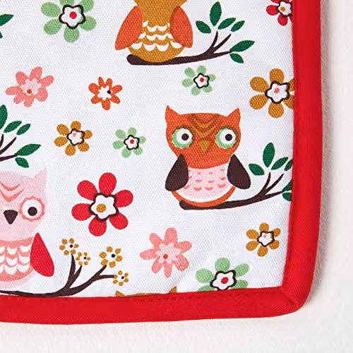 Homescapes Red and Blue Owl Cotton Pot Holder, W/D/H: 20 x 20 x 20 cm – 2