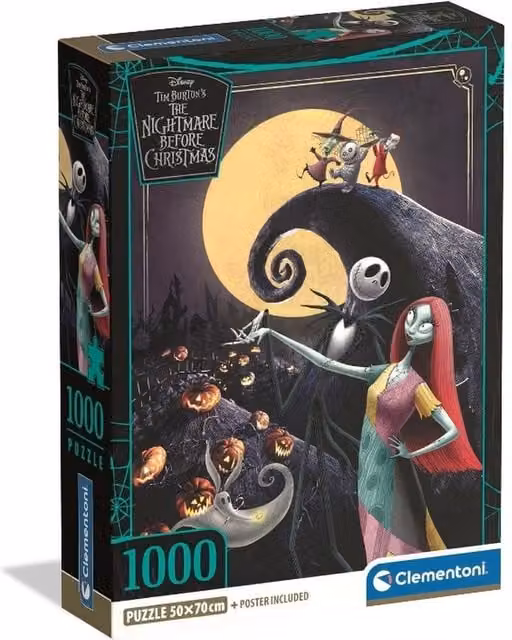 Clementoni Disney Nightmare Before Christmas 1000 Piece Jigsaw Puzzle in Multicolour and Black