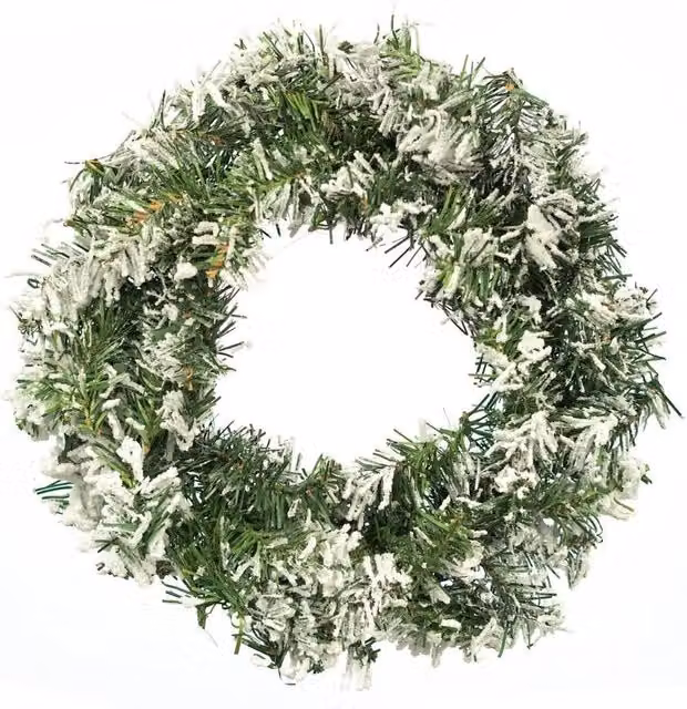FLAVORA Green Artificial Christmas Hanging Wreath, W/D/H: 100 x 15 x 15 cm
