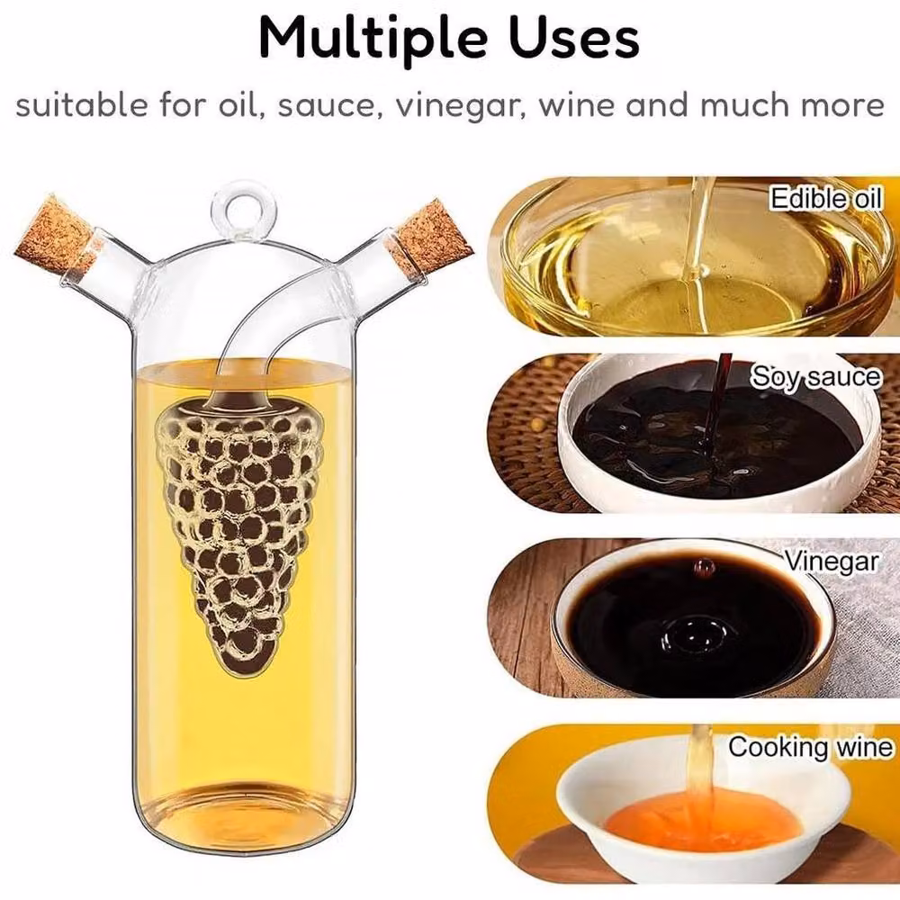 SPETLEK 2 in 1 Glass Oil and Vinegar Dispenser in Clear – 4
