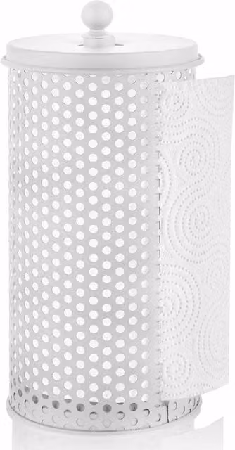 The Mia UK Freestanding Paper Towel Holder in White Coated Steel