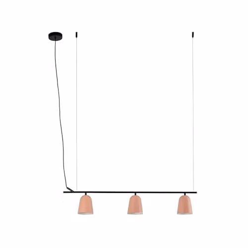 Netlighting FARO Barcelona 3 Light Bar Pendant Ceiling Light in Matt Black and Pink – 1