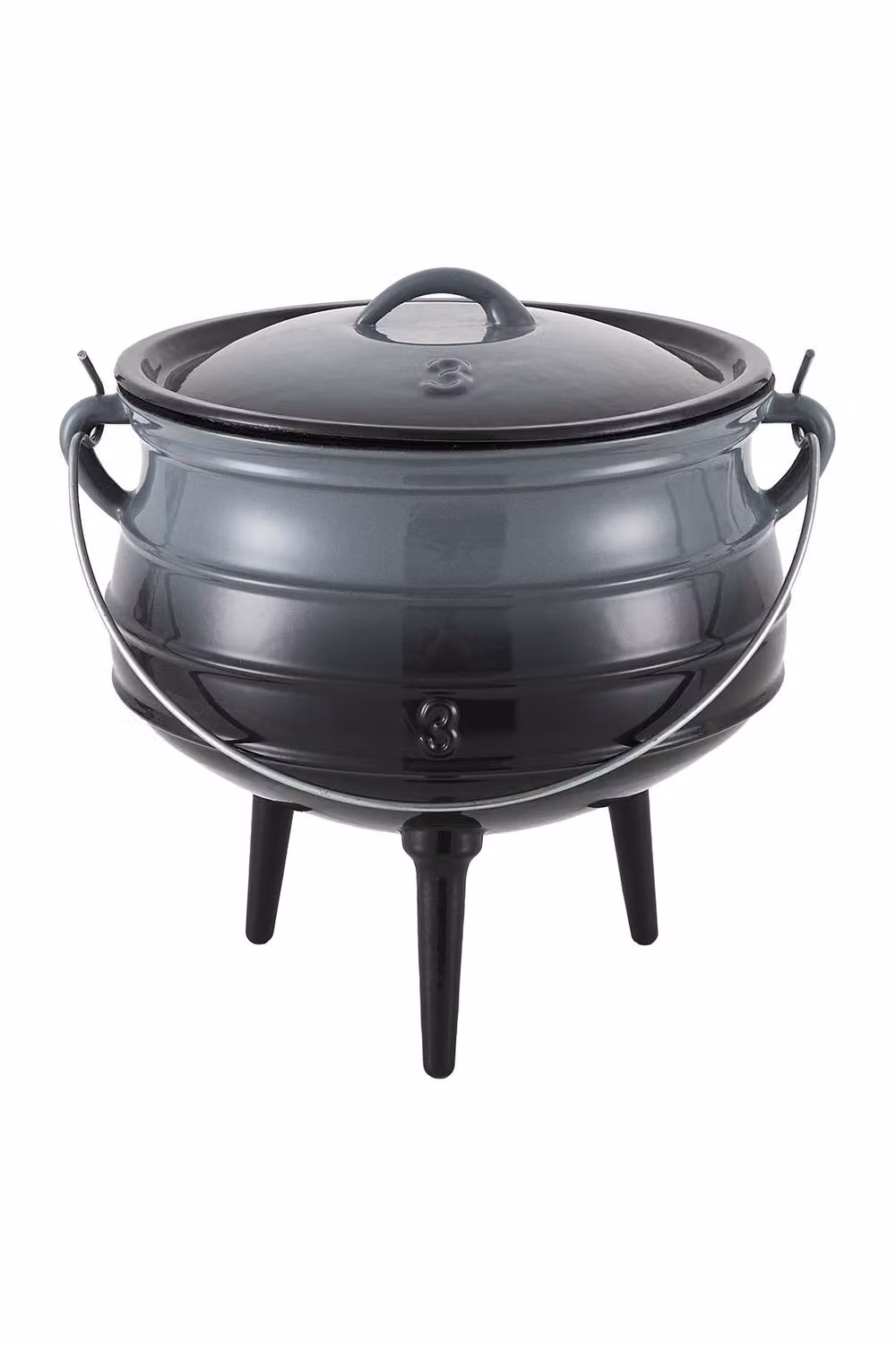 Garden Sanctuary 8L Enameled Cast Iron Casserole Cauldron with Glass Lid in Grey – 2
