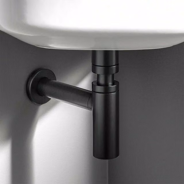 Nes Home Universal Bathroom Basin Sink Bottle Trap in Matte Black