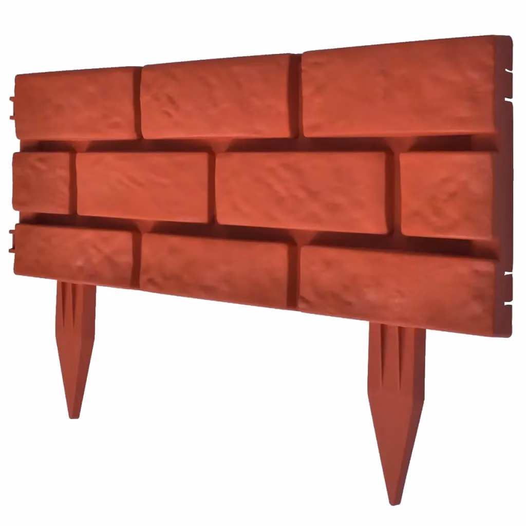Berkfield Home Red Brick Design Plastic Lawn Divider, 11 Pieces – 2