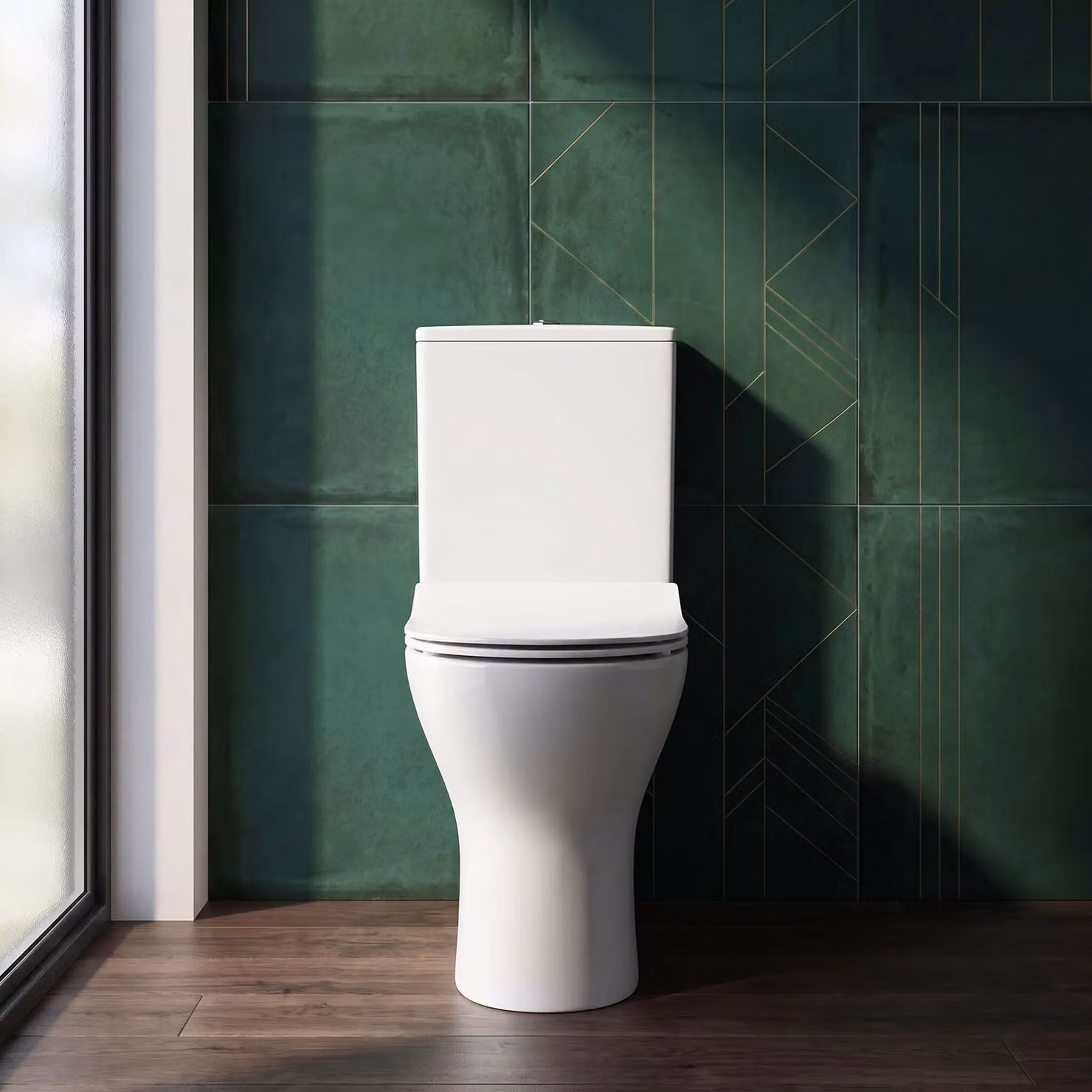 Balterley Compact Ceramic Toilet Pan with Cistern and Soft Close Sandwich Seat, White, W/D/H: 37.5 x 61 x 80 cm – 5